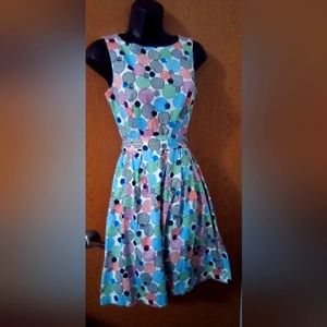 Ann Klein geometric multicolored statement dress size 4‎